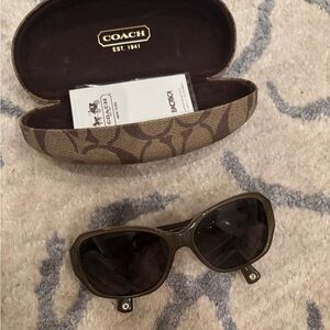 Coach Brown Monogram Sunglasses (They currently have prescription lenses.)